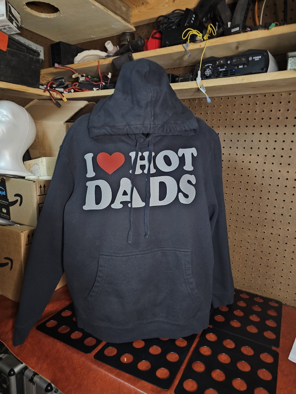 Women’s Black Graphic Hoodie - I ♥ HOT DADS